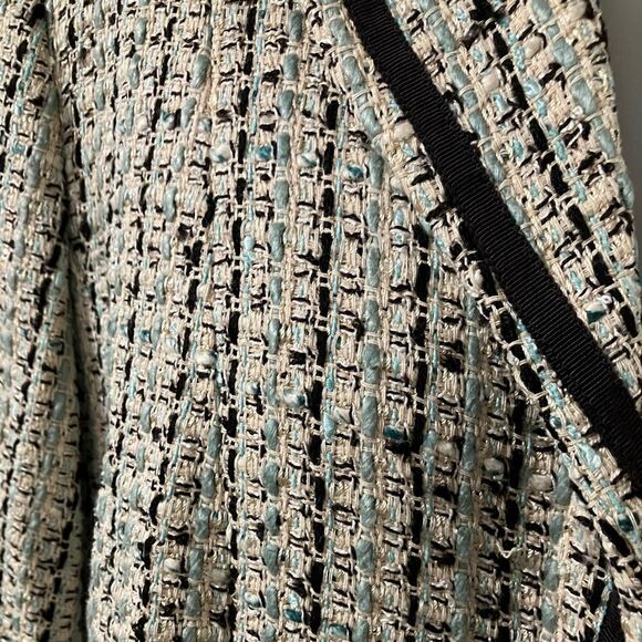 Doncaster Blazer Silk Blend Size 14 Cream Teal Black - Picture 4 of 10